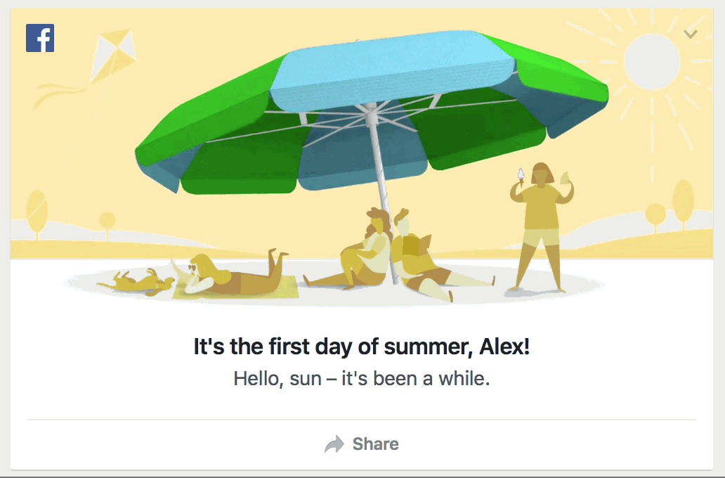 A vision into an alternate, sunny, universe, courtesy of Facebook.