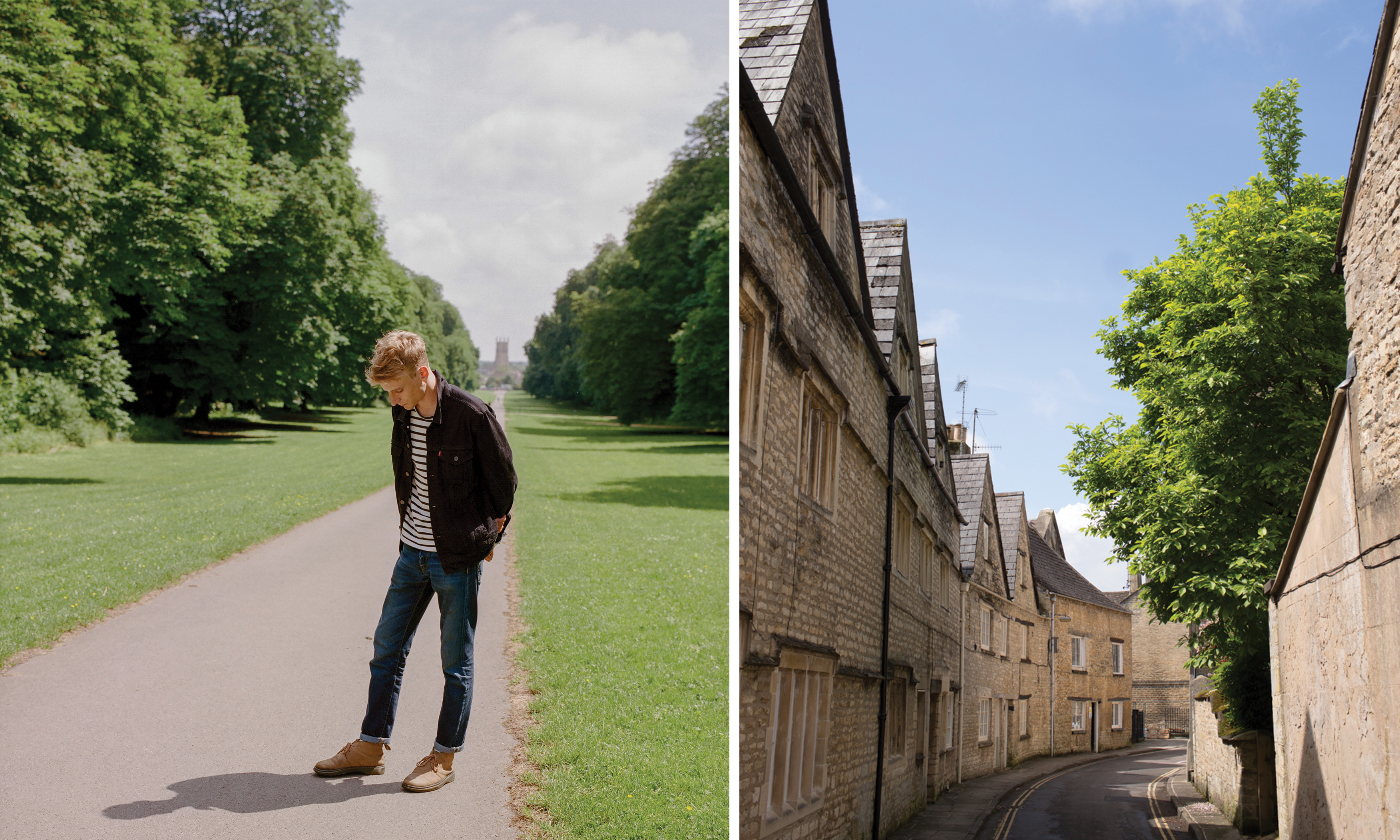 Charlie in Cirencester Park; Cirencester town.