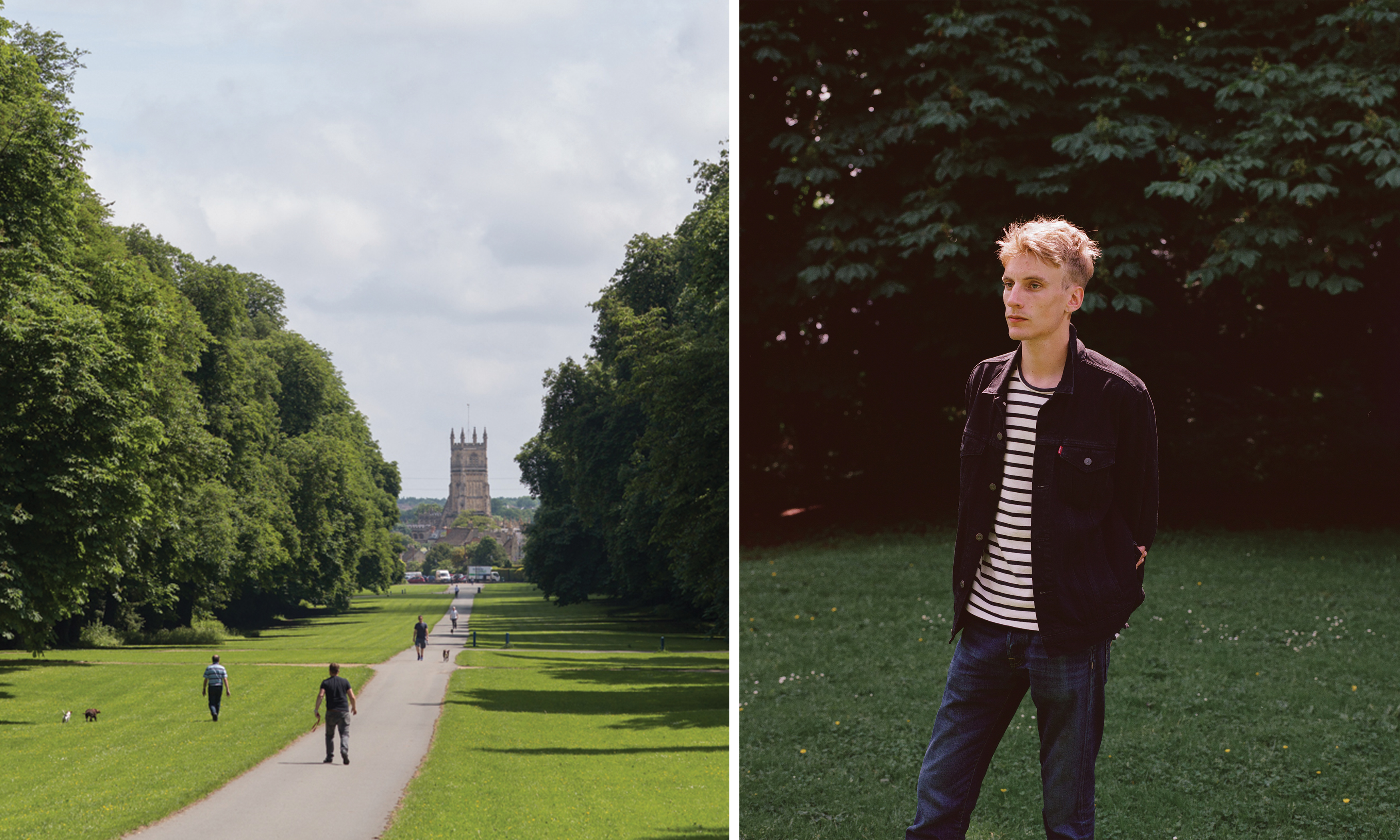 Cirencester park with St John the Baptist church in the background.