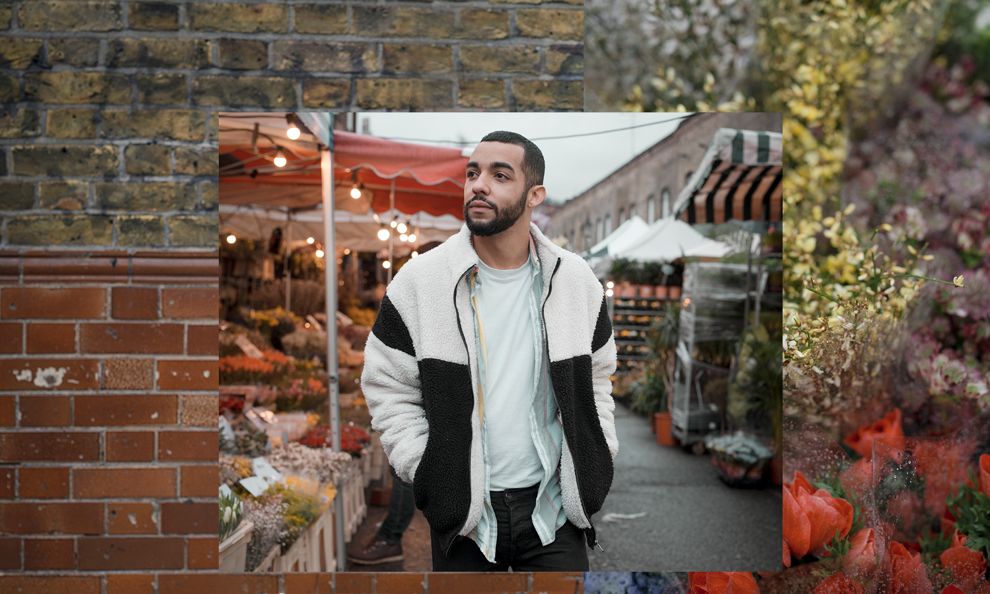 Shopping at Columbia Road flower market.