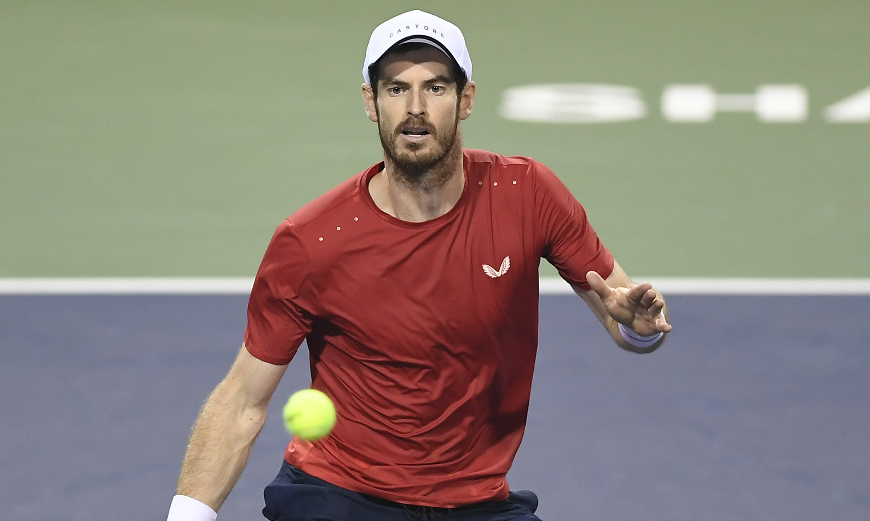Andy Murray in action against Fognini in Shanghai.
