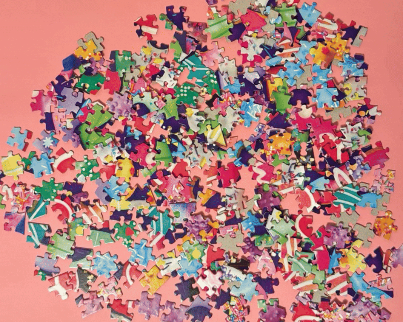 a stop motion animation of a donut puzzle being completed