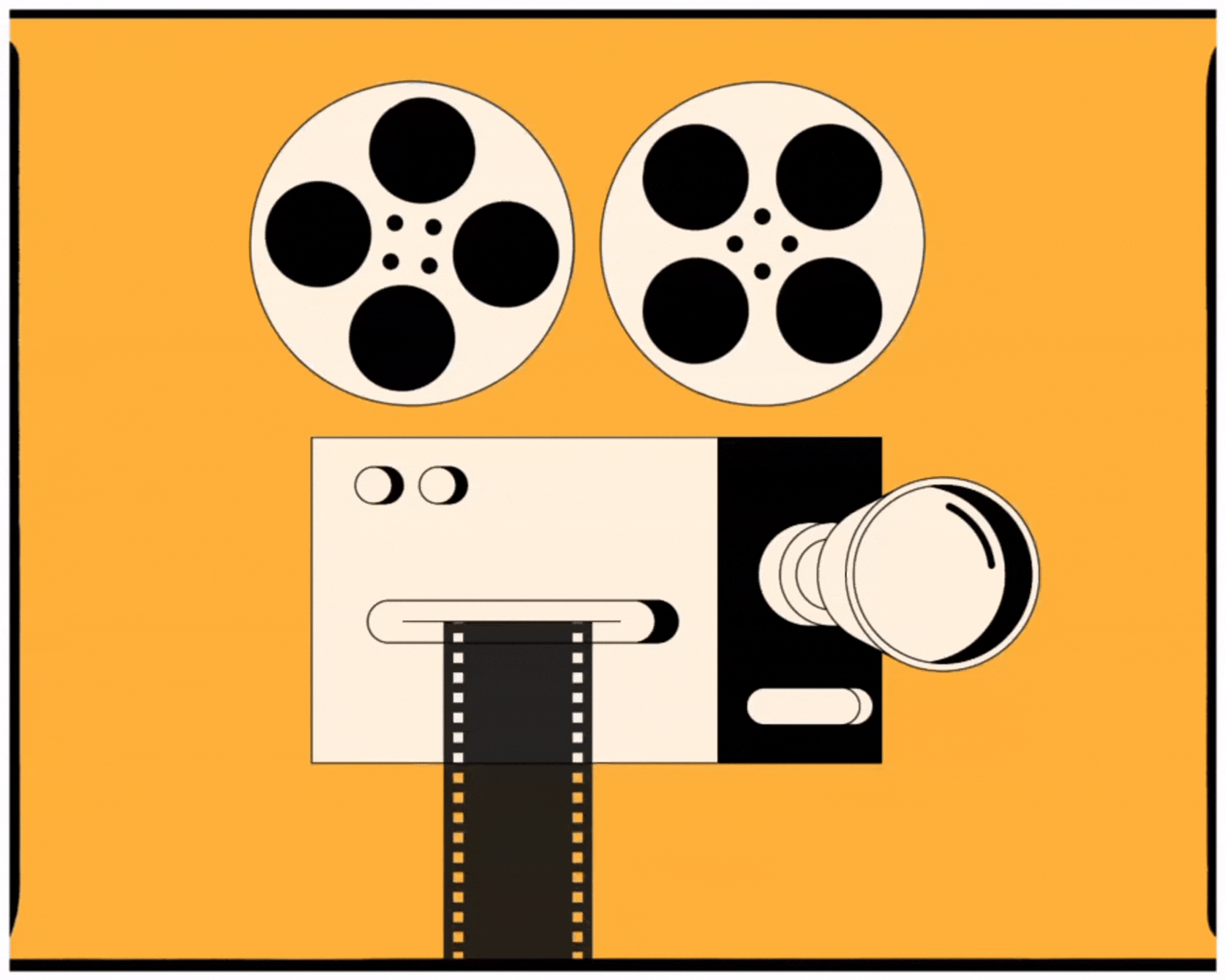 A looping animation of a film projection